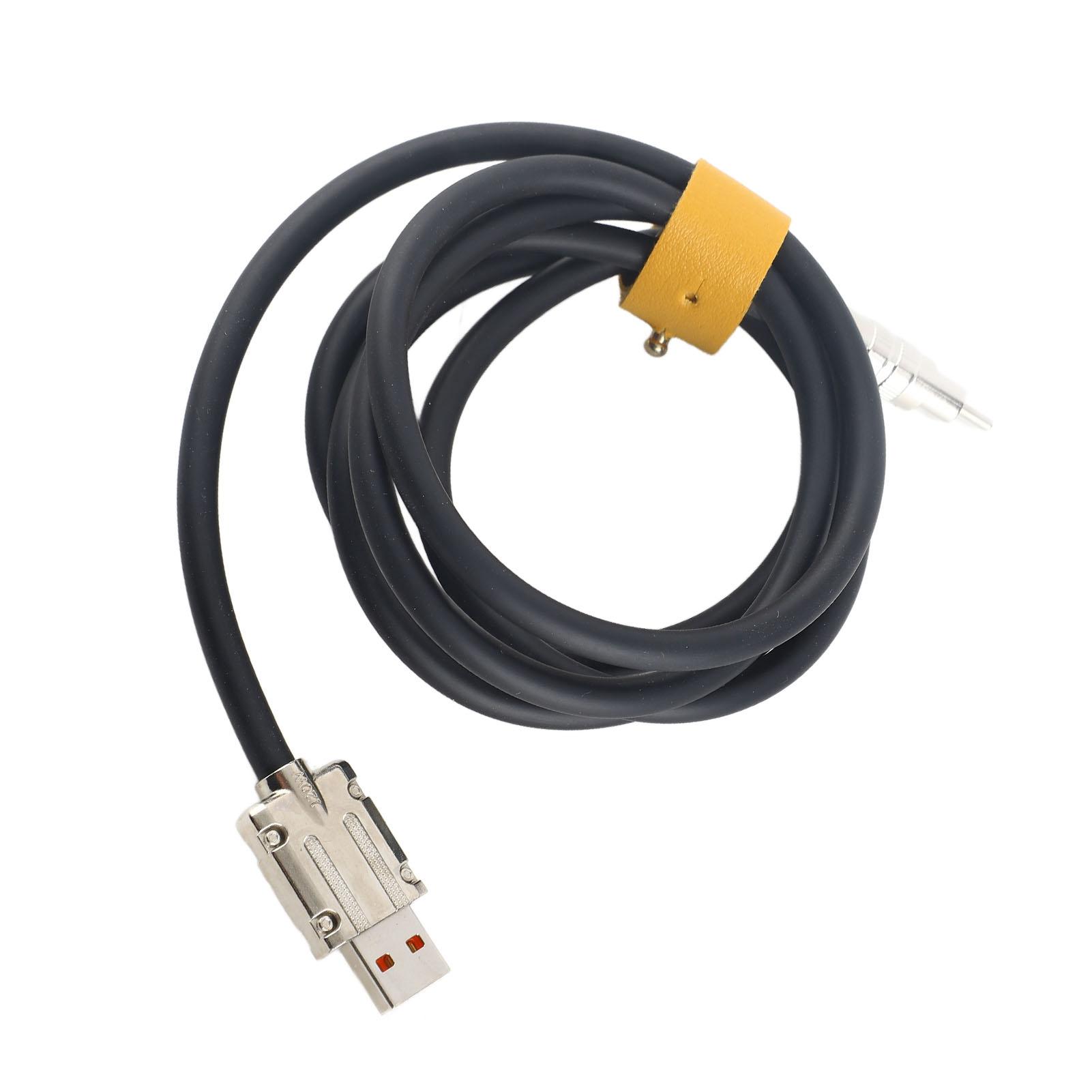 

Зарядный шнур USB C 66 Вт, быстрая зарядка, жидкий силикон, утолщенный кабель для зарядки типа C для телефона чёрный