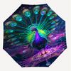 1pc peacock colorful Automatic Open/Close Umbrella with Windproof, 8-Rib Sturdy Canopy, Durable Ribs, Fashionable Design1212A