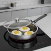 Fast Heat Stainless Steel Frying Pan Flat Bottom Cooking Skillet Omelet Pan  Kitchen Cookware