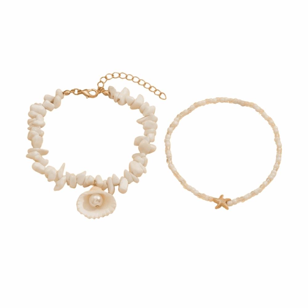 Chaîne de Pied Étoile de Mer Perle Bijoux de Plage Simple Cheville Perles Vacances
