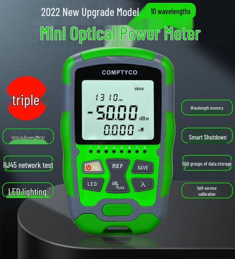 Three-in-One Network Optical Power Meter Tester AUA-MC7/M5: Mini Optical Wave Meter & Light Source Inspection (-70~+10dBm)