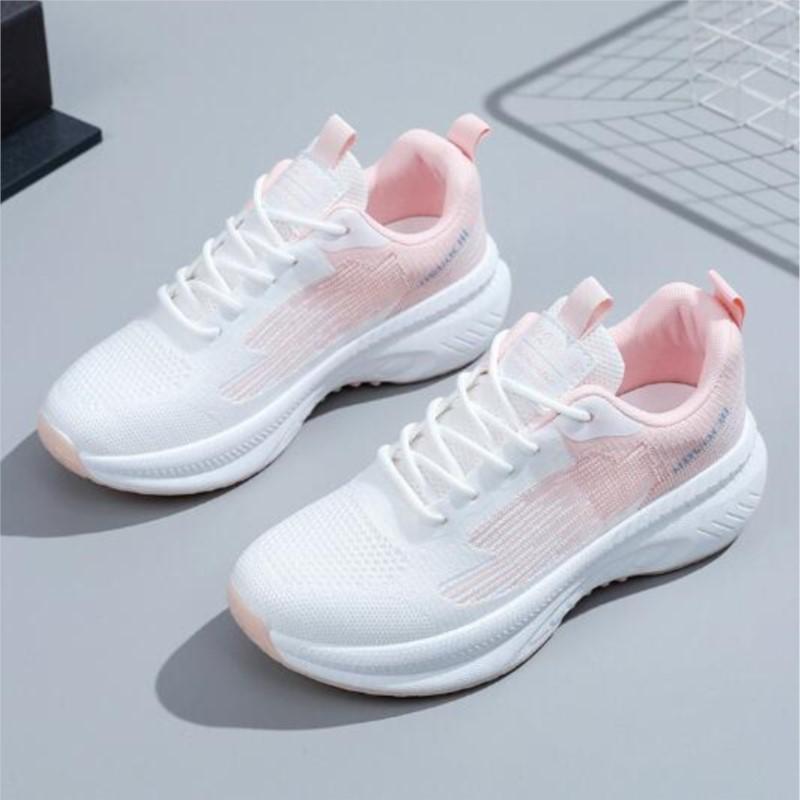 New net shoes for women spring summer thick-soled high fly weaving movement students hollow women's shoes C561