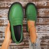 Mode Übergröße Damenschuhe 2025 Neu Frühling Dicke Sohle Retro Lederschuhe Lackleder Glänzende Oberfläche Lässige Einzelne Schuhe