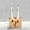 2Pack Ceramic Capybaras Toothbrush Holder Set For Couple Cute Animal Shapeds Bathroom Countertop Organizers