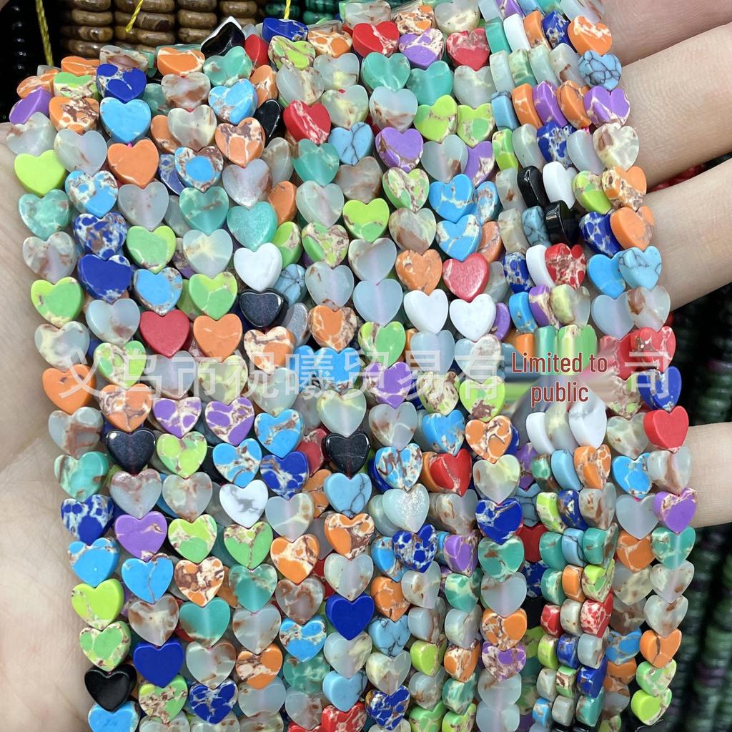 6mm herzförmige Kristallachat-Perlen: Tigerauge, Grüner Aventurin für DIY-Schmuck und Armbänder