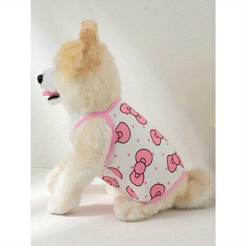 Pet Clothes Dog Cat Cute Camisole Vest Anti-Shedding, Cute Bow Tie Harness Vest Clothing For Small Dogs, Summer Sling Vest Clothes For Small Dogs