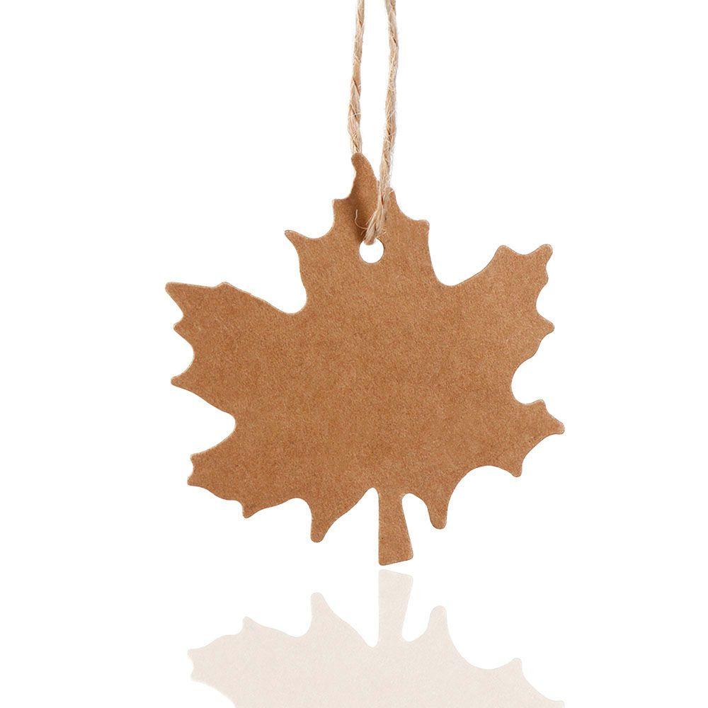 Tagging Package Creative DIY 100 Pcs Gift Card Leaves Tags Handmade Hang Tag Maple and Leaf Shape Retro Blank Kraft Paper