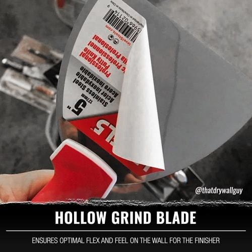 LEVEL5 15cm (6") Soft Grip Stainless Steel Drywall Joint Knife/Spatula, Professional Comfort Finishing Tool with Metal Hammer Head for Sheetrock, Zipl