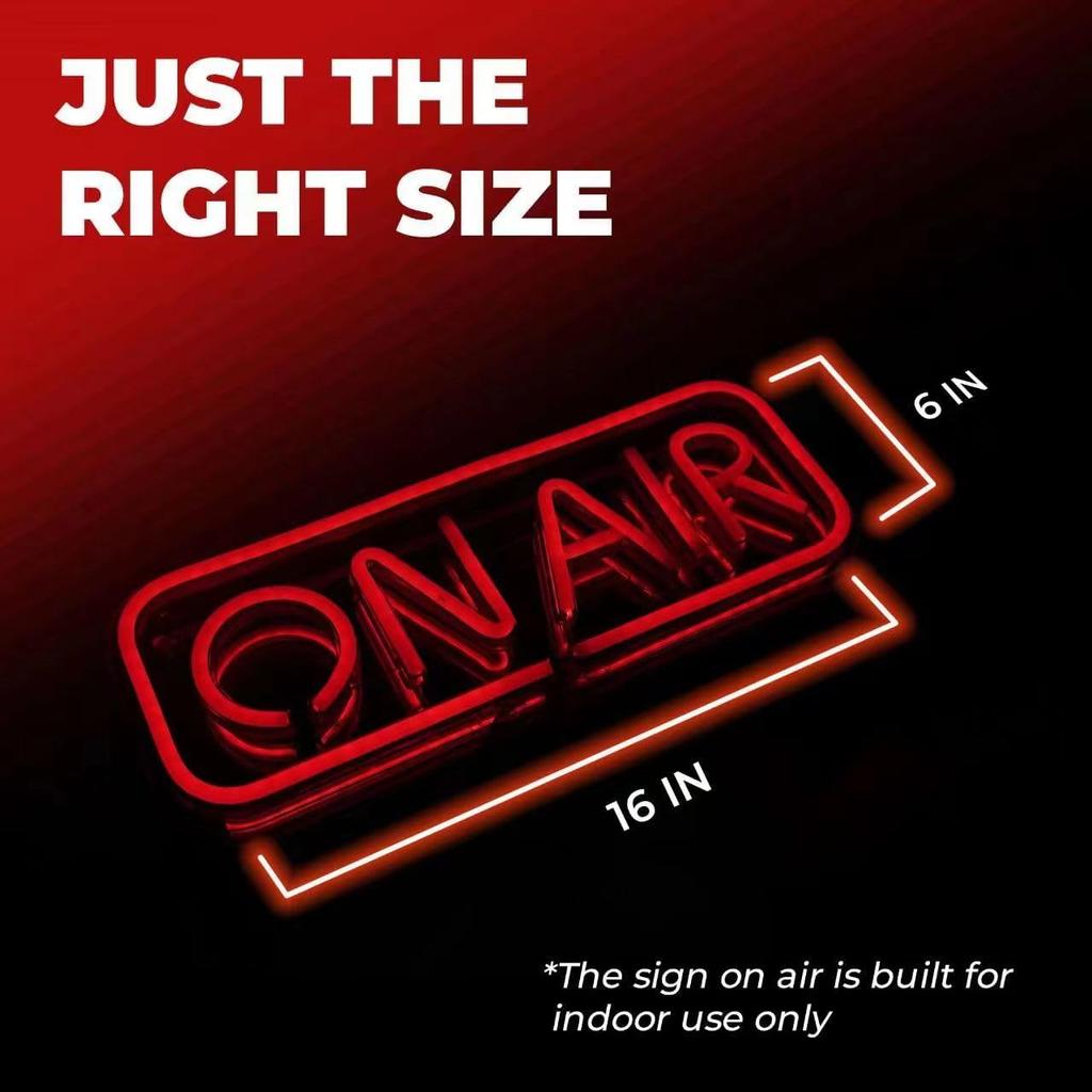 ON AIR Neon Signs, LED Studio Live Decorative Lights, Streaming Recording Sign, USB Connected, for Streamers Influencers Gamers Room Bar Club Home