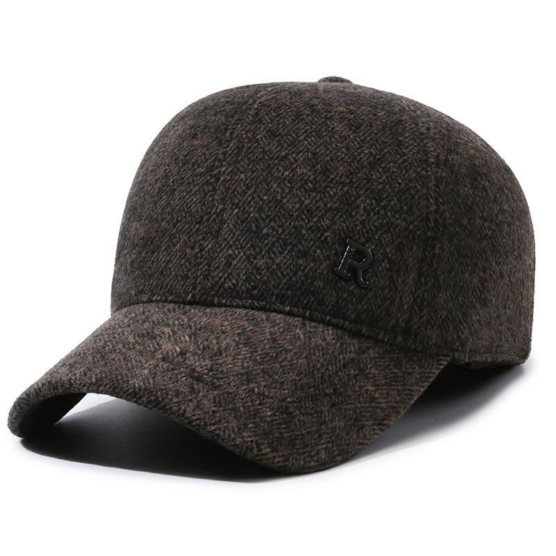 Hat Men's Winter Baseball Cap Windproof and Warm Dad Ear Protector Fleece Thickened Grandpa Cap