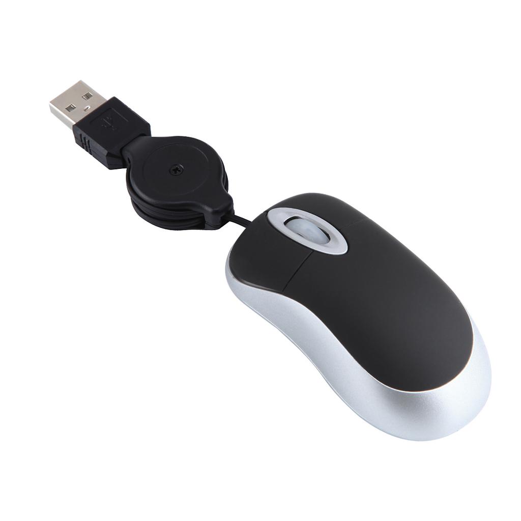 Retractable Mini Wired Mouse for Kids - Multi-color, Portable, Travel-Friendly