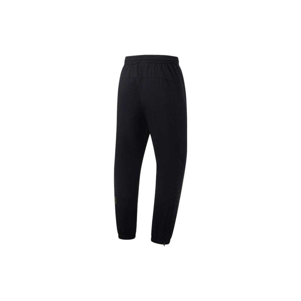 Li Ning Laufserie Einfarbig Bündchen Fleece Warme Sporthose Herren Unterteile Schwarz AYKT049-1