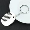Hip Hop Style Keyring Titaniums Comb Pendant Keychain Edgy  Hair Styling Accessory for Fashion Women and Trendsetters