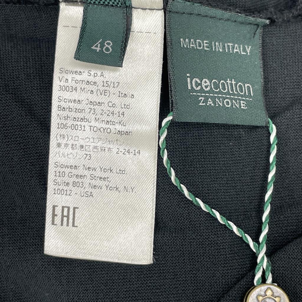 ZANONE 81M003 Z0380 Schwarzer Eisbaumwoll-Pullover Parka Tops 48 schwarzGebraucht