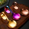 Stainless Steel Curved Handle Spoon Comfortable Grip Dessert Spoons Serving Spoons  Hotel