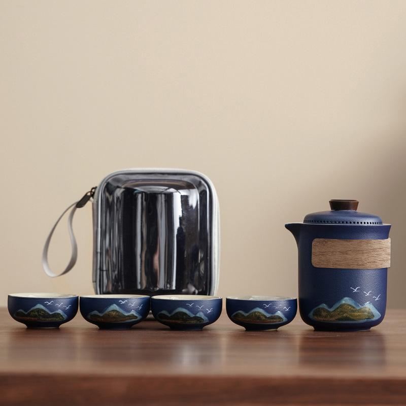 New Chinese Retro Yanhe Aoyama Asuka Travel Outdoor Camping Tea Drinking Equipment Business Souvenir Enterprise