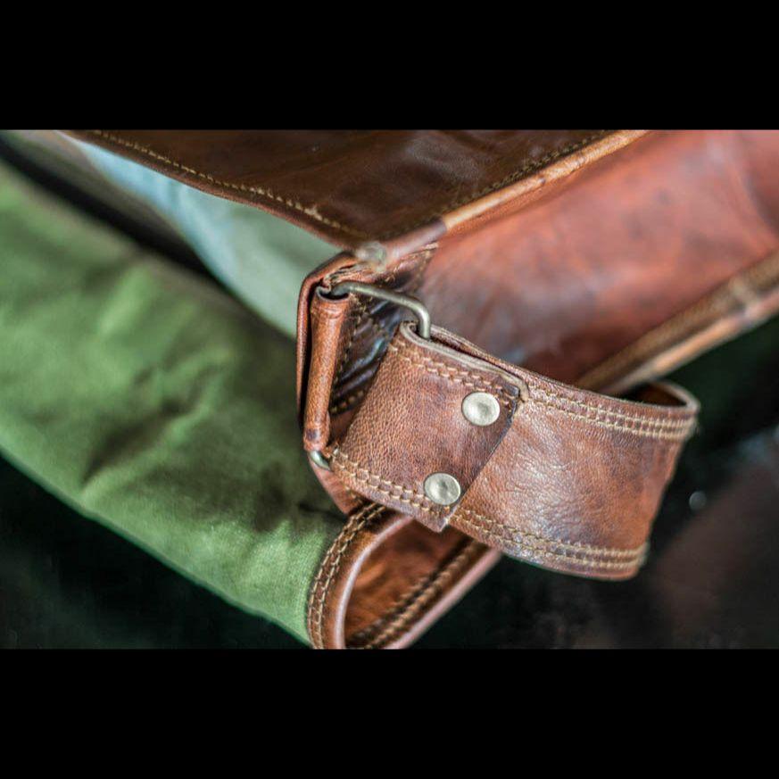 Ny Handgjord Vintage Läder Messenger Axelväska Resväska För Herr och Dam