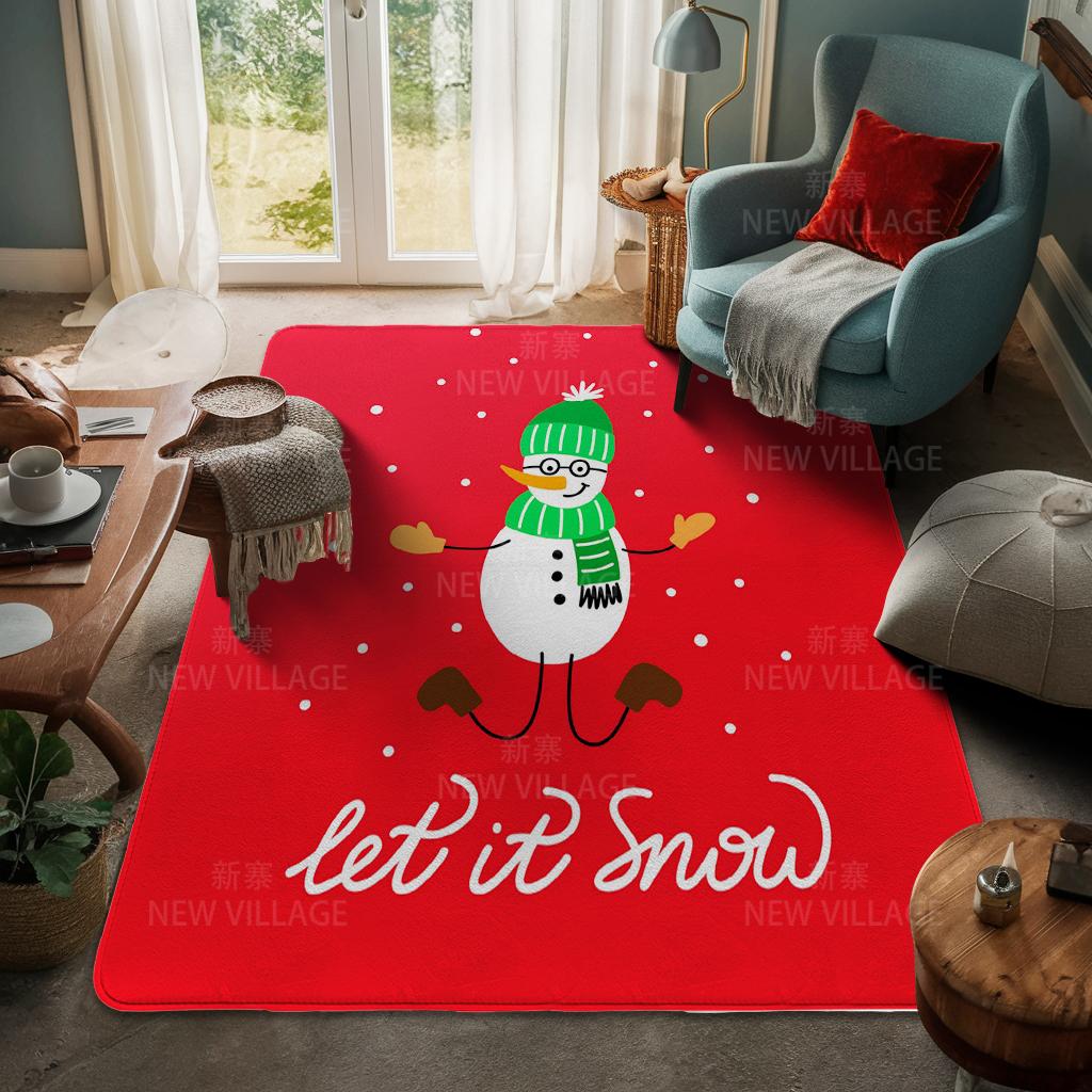 House Entrance Carpet Home Door Mat Living Room Bath Foot Bathroom Non-slip Water Absorption Rugs Bath Merry Christmas Winter