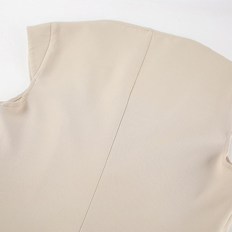 Women Causal Waistcoat Trousers Suit Spring V-neck Sleeveless Single Breasted Vest High Waist Wide Leg Pants Commute Sets