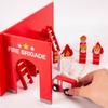 Montessori Wooden Toys Children Fire Station Police Station Simulation Toy Pretend Play Tools Construction Toy Motor Skills Kids