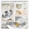 316 Stainless Steel Ceramic Flat-Bottom Non-Stick Wok and Frying Pan for Gas and Induction Cookers