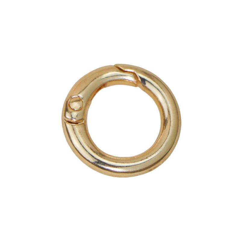 Round Zinc Alloy Spring Ring Keychain - High-End Texture Bag Buckle Pendant