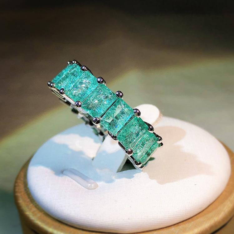 Paraíba Square Princess Engagement Ring