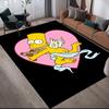Bart Simpson Flannel Printed Carpet, Home Sofa Decoration for Living Room & Bedroom, Non‑Slip Play Flannel Floor Mat for Game Room