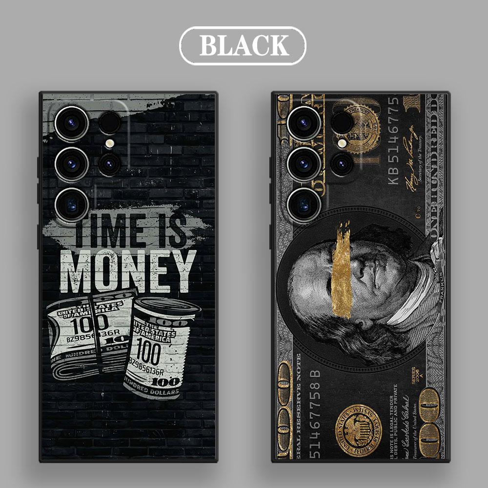 Black Dollar Time is Money Phone Case For Samsung Galaxy S26 Ultra Cases S25 FE S24 S23 S21 Ultra S20 S24 FE S22 S26 Plus Cover