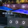 Led Solar Wall Lamp Petal Shaped 8 Modes 90 Degree Adjustable Outdoor Lighting Garden Decorative