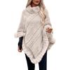 Women's Fashion Striped Fringe Knitted Shawl Cape Cape All Over The Cape With Scarf Sweater