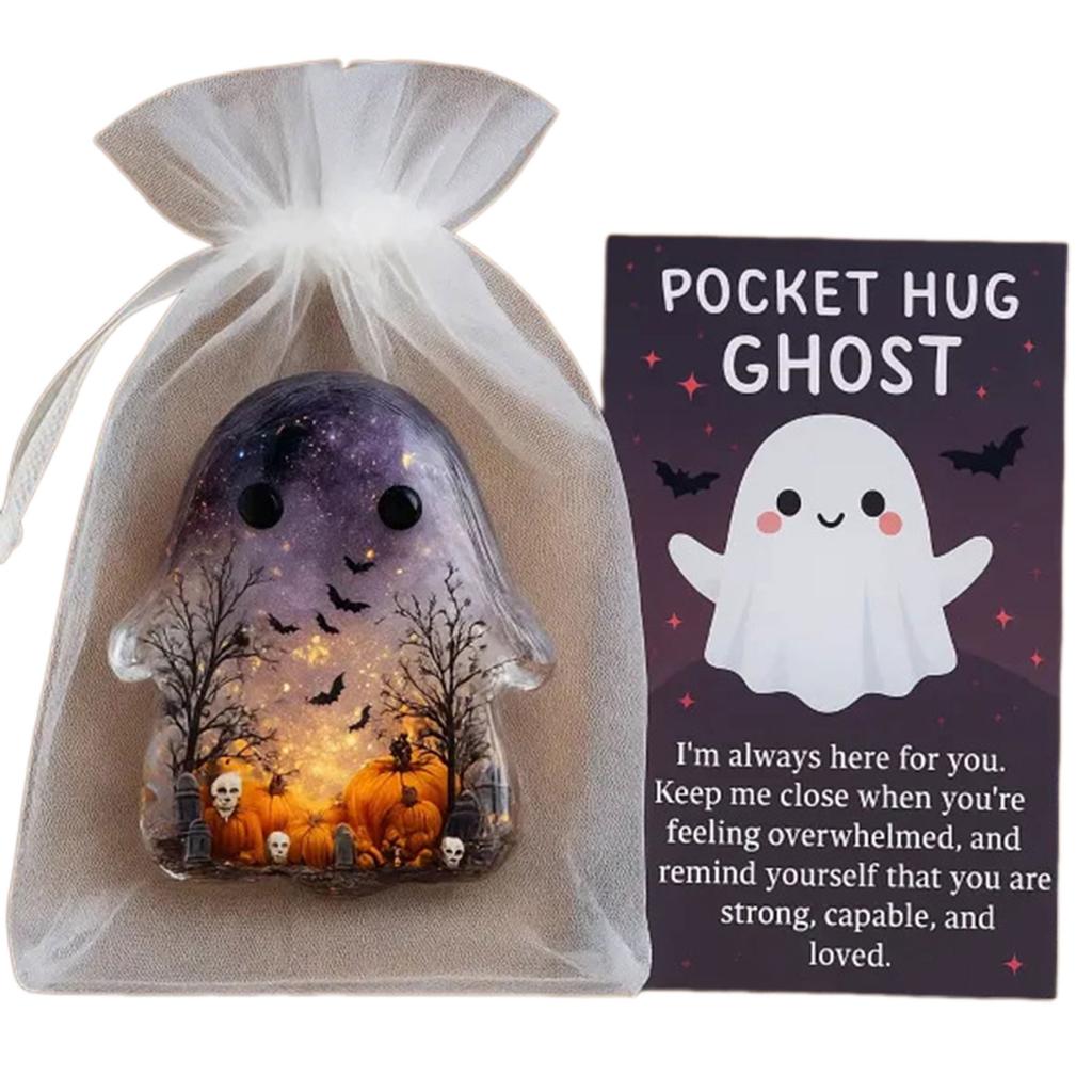 Ghosts Pocket Hug Card Pockets Hug Ghosts with Encouragement Card Cute Comforting Keepsake Perfect Present for Halloween