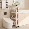 3/4 Tier Slim Rolling Storage Cart Narrow with Rolling Wheels Mobile Shelving Unit Space-Saving Tower Rack Dorm Room