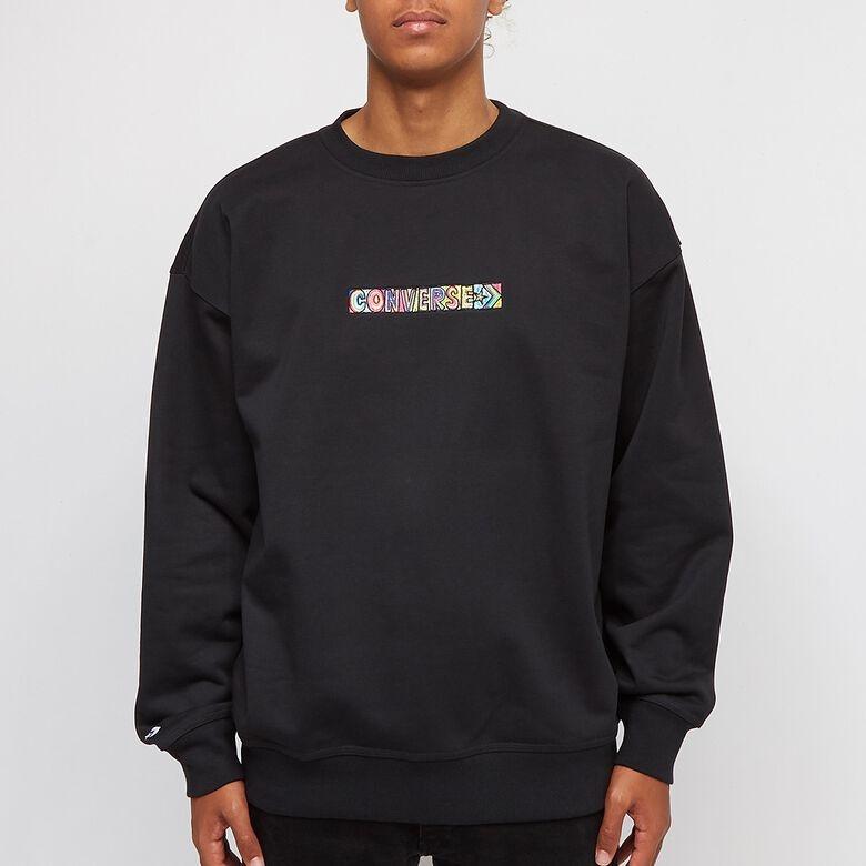 Converse Embroidered Workmark Fleece Crew Asia Sizing 'Black' Men's 10023777-A03