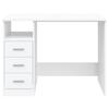 Scrivania con Cassetti Bianca 102 x 50 x 76 cm Legno Ingegnerizzato