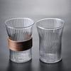 Japanese-style Vertical Pattern Heat-resistant Glass Water Cup, Tea Cup Ins Latte Cup, Hand-brewed Coffee Cup, High-value Chinese Teacup