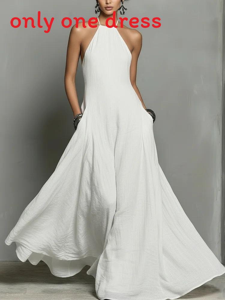 Summer Women Dress With Backless Design For Casual Travel And Party Wear