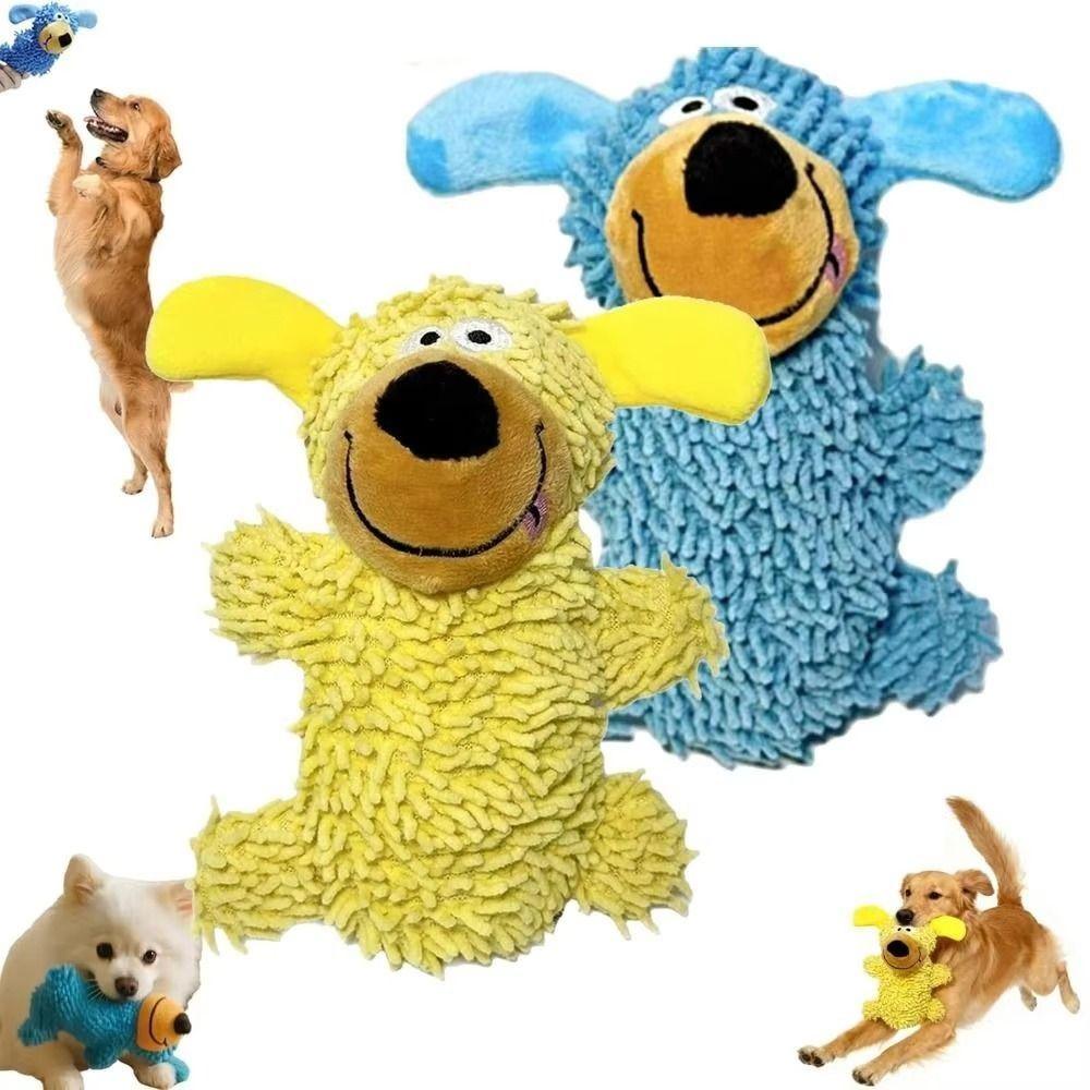 Cartoon Pet Shake Sound Toy Bite-resistant Pet Chew Plush Toy Durable Squeaky Dog Toy Gift