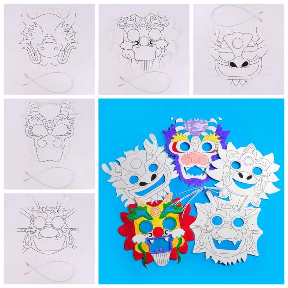 

Graffiti Painting DIY Paper Mask Drawing Masks Blank Graffiti Paper Paper Animal Mask Kindergarten StyleE