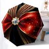1pc Bowtie Diamond Automatic Folding Umbrella, 8-Rib Iron Frame, Casual Outdoor Accessory for Birthday Festival Gifts Yy251128183