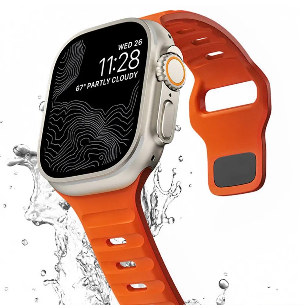 Silicone Strap For Apple Watch Ultra 2 Band 45mm 49mm 44mm 42mm 38mm 41mm sport correa bracelet iwatch Serises 3 6 7 8 9 se 40mm