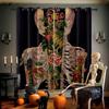 Skull Rose Curtains Retro Tricky Dark Ins Secret Room Bar Bedroom Halloween Christmas Holiday Decoration Curtains 2PCS