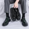 Fashion Patent Leather Oxford Dress Green Fashion Man Business Handmade Wedding Man Shoe Designer Formal Brock Original Leather Shoes