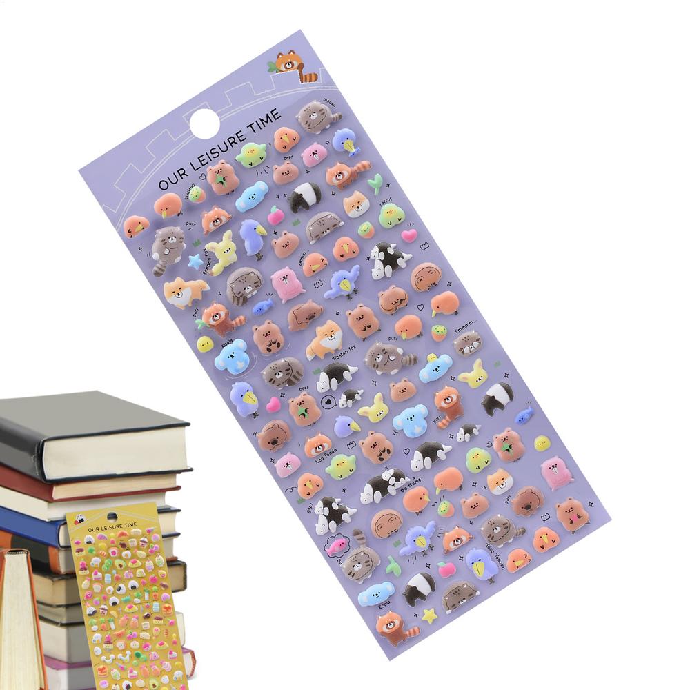 Объемные наклейки 3D Милые Животные Мультяшные Наклейки Кошка Бутылка для воды Скрапбукинг Наклейки Для тетради Пенал Планшет Чашка Багаж