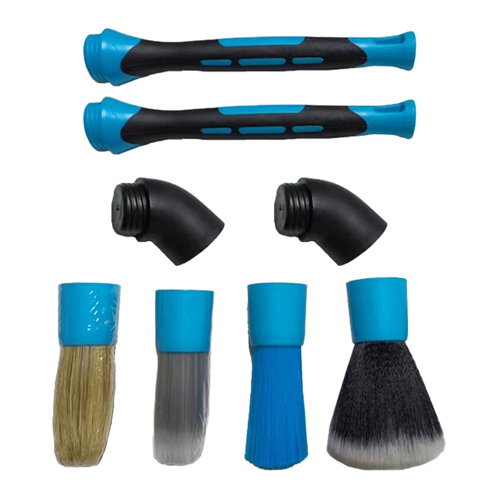 

Detailing Brush Set Ultra Soft Duster Brushes Auto Car Detail Brush Kit Auto Air Vent Brush Set For Cleaning Car Interior tools синий