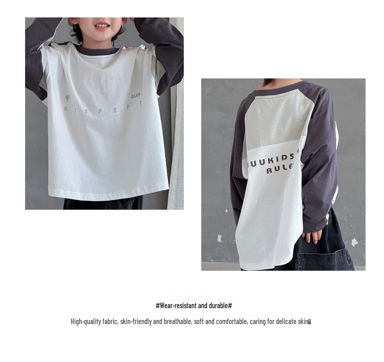 Wszechstronna dziecięca koszulka z długim rękawem i nadrukiem na wiosnę i jesień