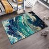 Ocean Waves Pattern Rug with Dynamic Blue and Green Design, Modern Style Suitable for use as an anti-slip for living room bedroom sofas