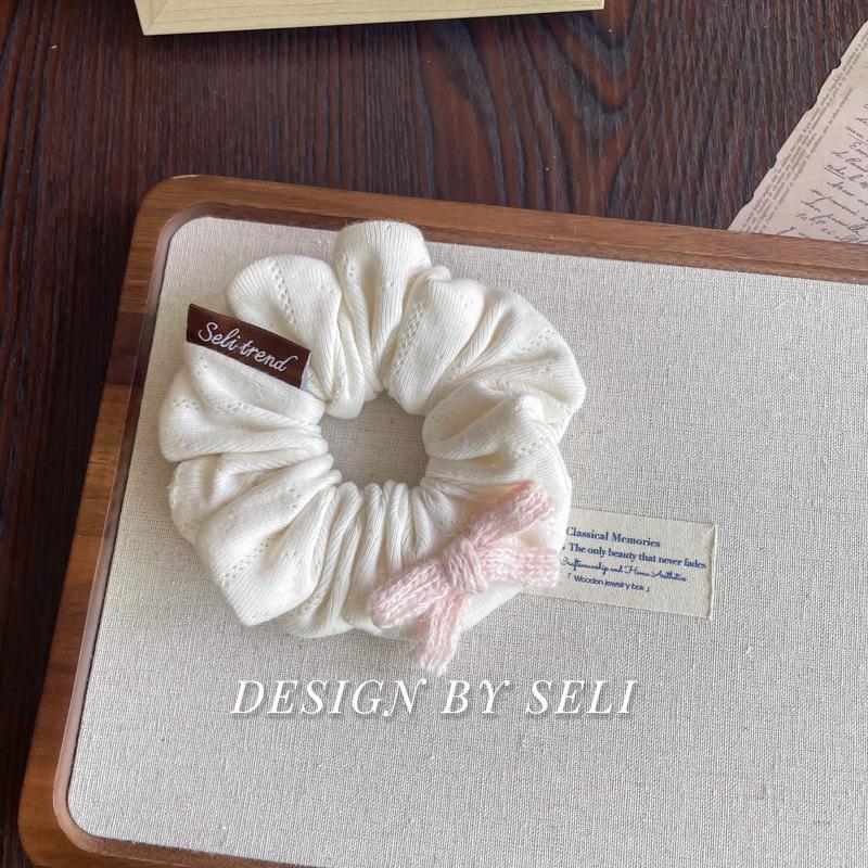 Soft Knitted Collection Autumn Winter Sweet Scrunchie Polka Dot Floral