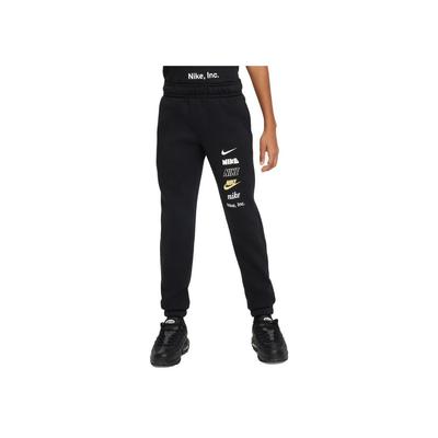 Pantaloni Sport Tricotați pentru Copii cu Imprimeu Logo Litere Fleece Moale Pantaloni Copii Negru DX5160-010