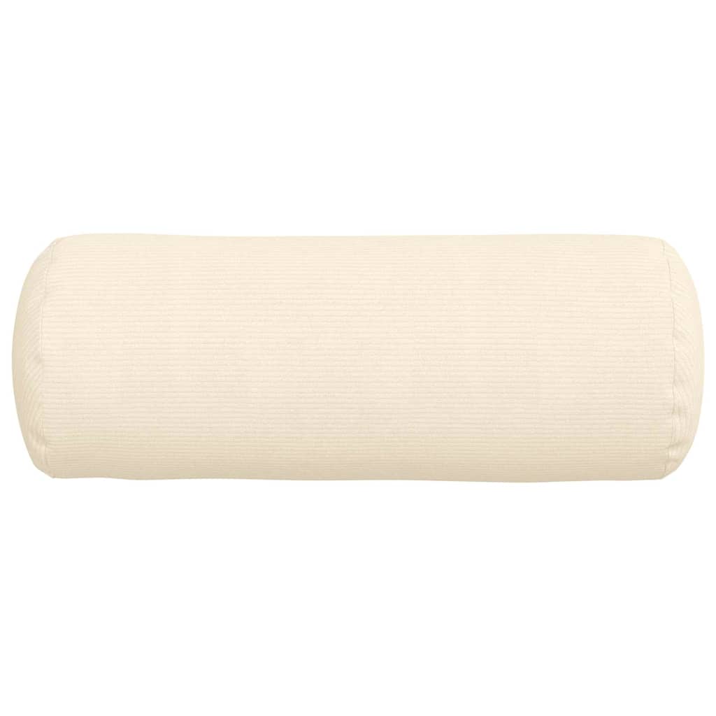 Bolster Cushions 2 Pieces Cream Ø 25 x 70 cm Corduroy